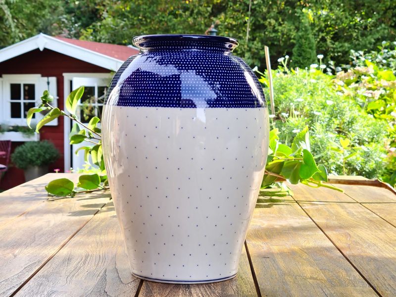 Bunzlauer Keramik Vase – Handbemalt, 19,7 Cm Hoch, Ø 16,7 Cm, Wasserdicht & Spülmaschinengeeignet