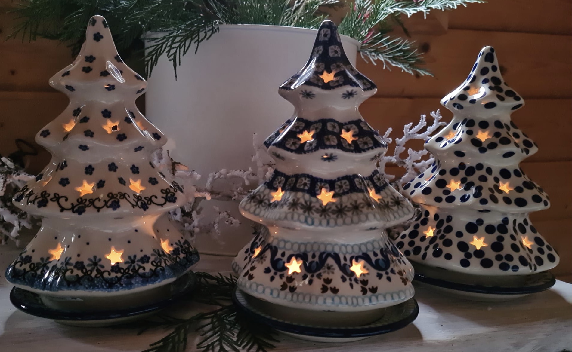 Windlicht Kerstboom 20 cm – Pools Aardewerk Servies